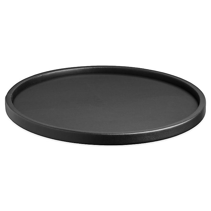 slide 1 of 1, Kraftware Contempo Round Vinyl Serving Tray - Black, 1 ct