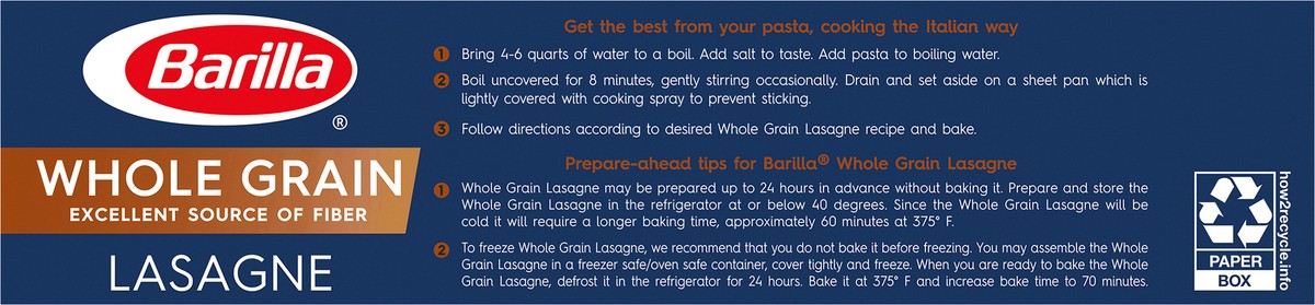 slide 9 of 9, Barilla Whole Grain Lasagne Pasta, 13.25 oz