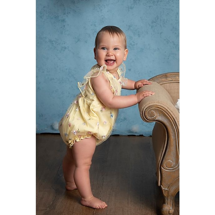 slide 5 of 6, Kidding Around Embroidered tulle bubble romper, 1 ct