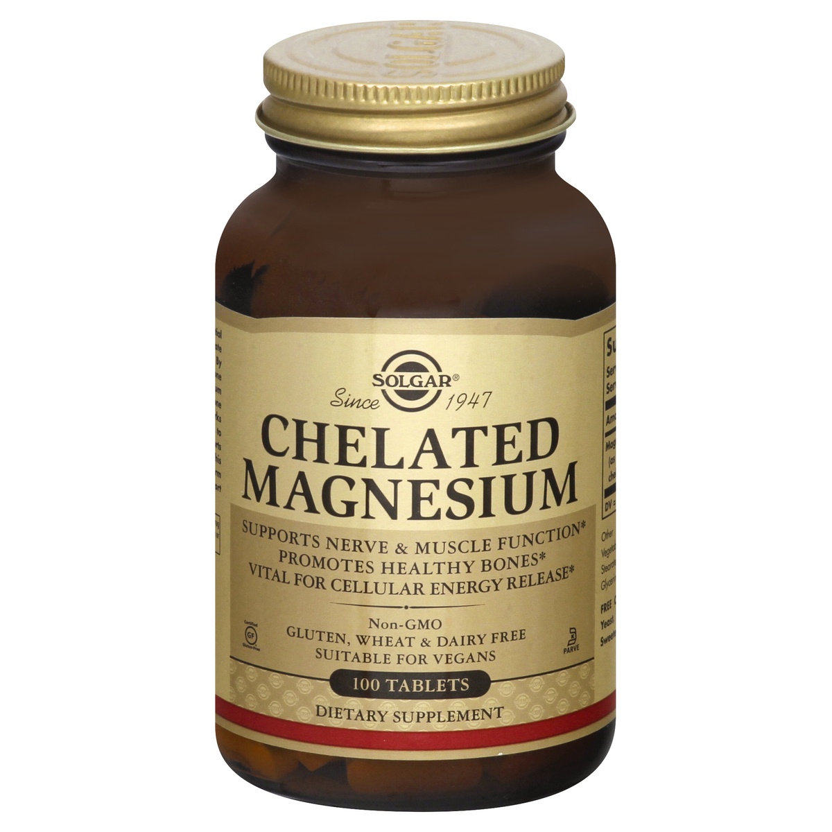 slide 1 of 1, Solgar Chelated Magnesium Tablets, 100 ct