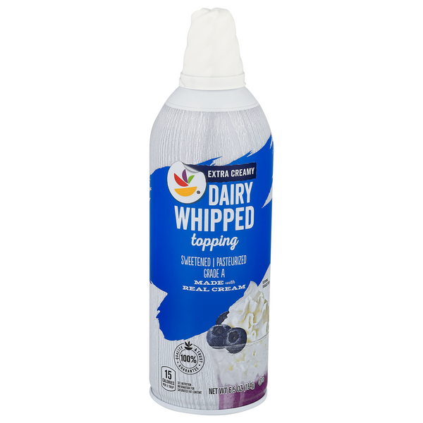 slide 1 of 1, Giant Extra Creamy Sweetened Whipped Cream Topping, 6.5 oz