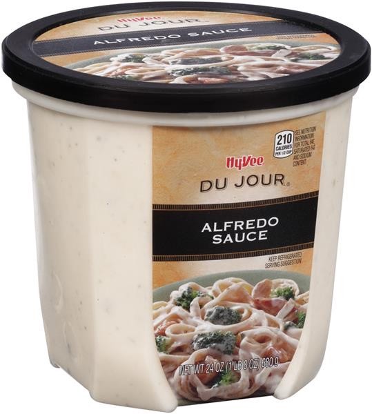 slide 1 of 1, Hy-Vee Du Jour Alfredo Sauce, 24 oz