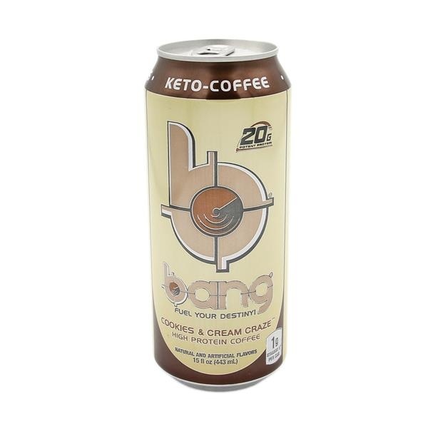 slide 1 of 1, Bang Cookies & Cream Craze High Protein Keto Coffee, 15 fl oz