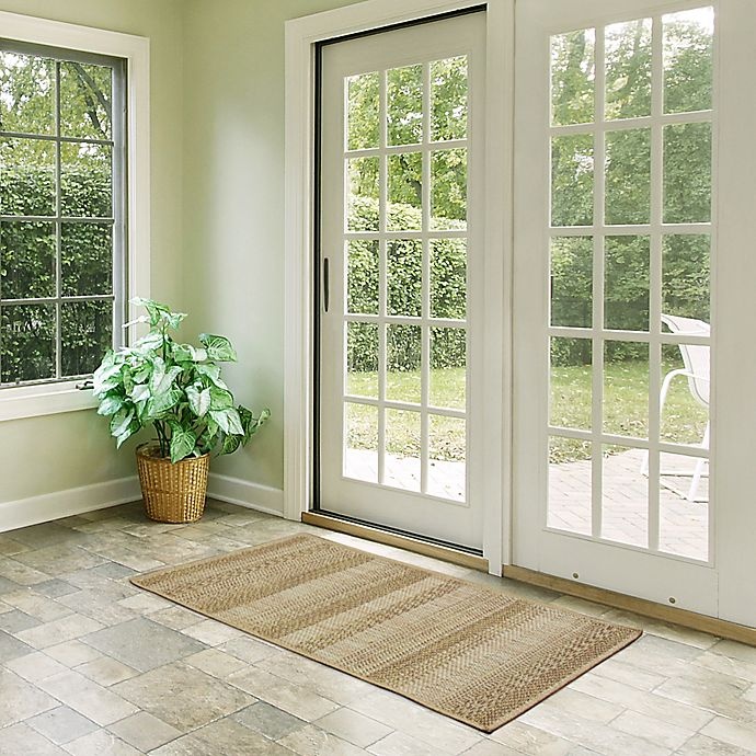 slide 2 of 2, Bacova Woven Natural Textured Stripe Accent Rug - Brown, 28 in x 46 in