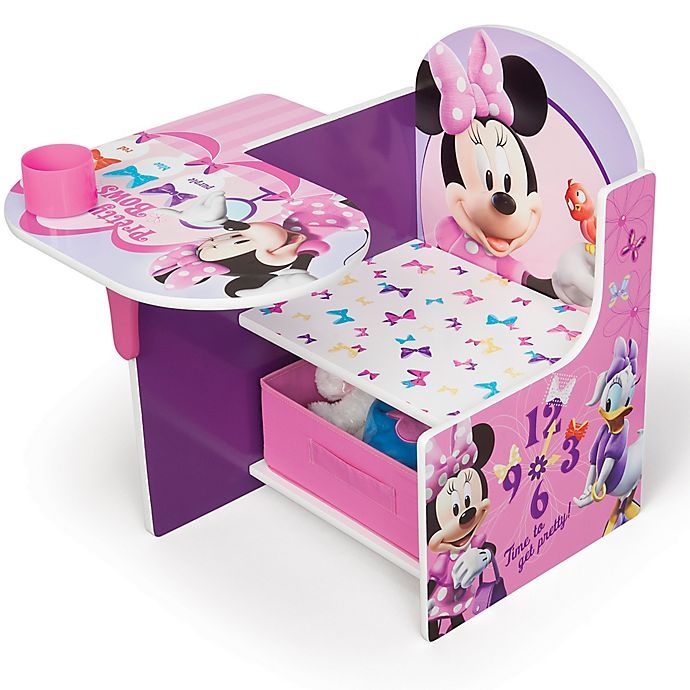 slide 4 of 4, Disney Minnie Mouse Upholstered Chair with Desk and Storage Bin, 1 ct