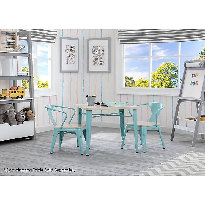 slide 2 of 5, Delta Children Bistro Kids Chairs - Driftwood/Eggshell Aqua, 2 ct