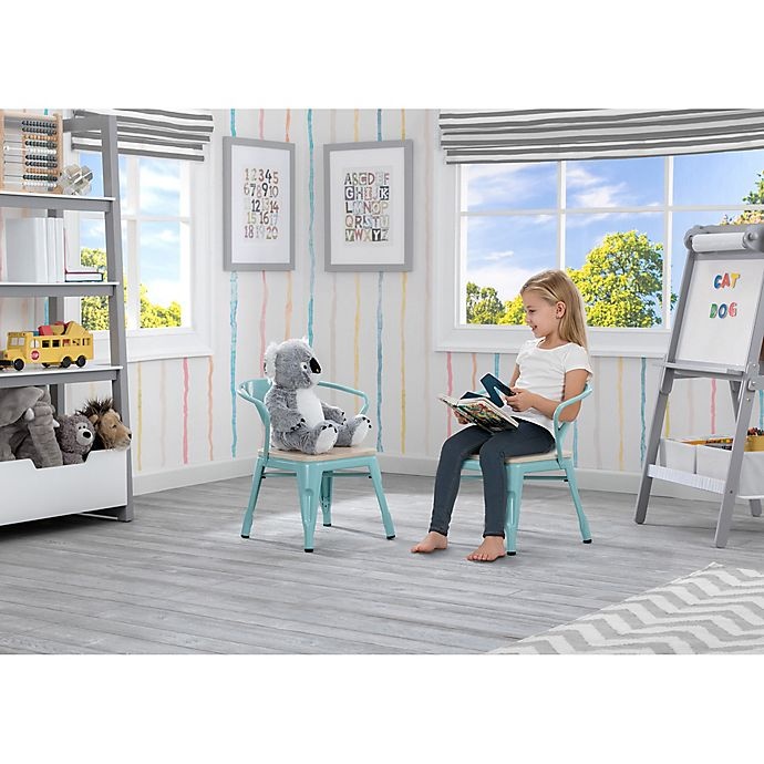 slide 5 of 5, Delta Children Bistro Kids Chairs - Driftwood/Eggshell Aqua, 2 ct