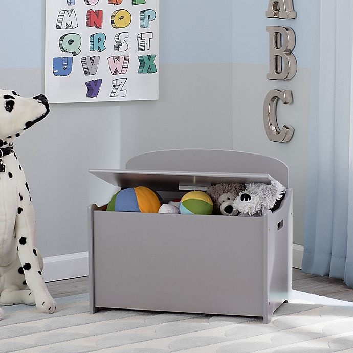 slide 2 of 6, Delta Children MySize Deluxe Toy Box - Grey, 1 ct