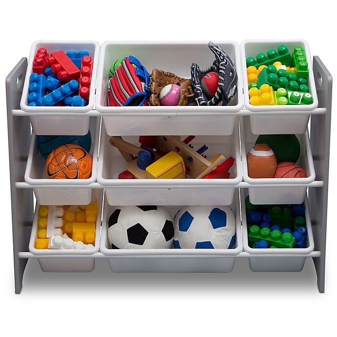 slide 2 of 6, Delta Children MySize Bin Plastic Toy Organizer - Grey, 1 ct