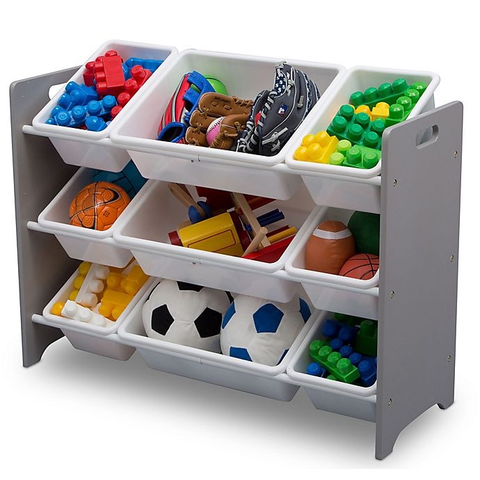 slide 3 of 6, Delta Children MySize Bin Plastic Toy Organizer - Grey, 1 ct