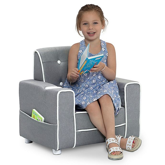 slide 6 of 7, Delta Children Chelsea Kids Upholstered Chair - Soft Grey, 1 ct