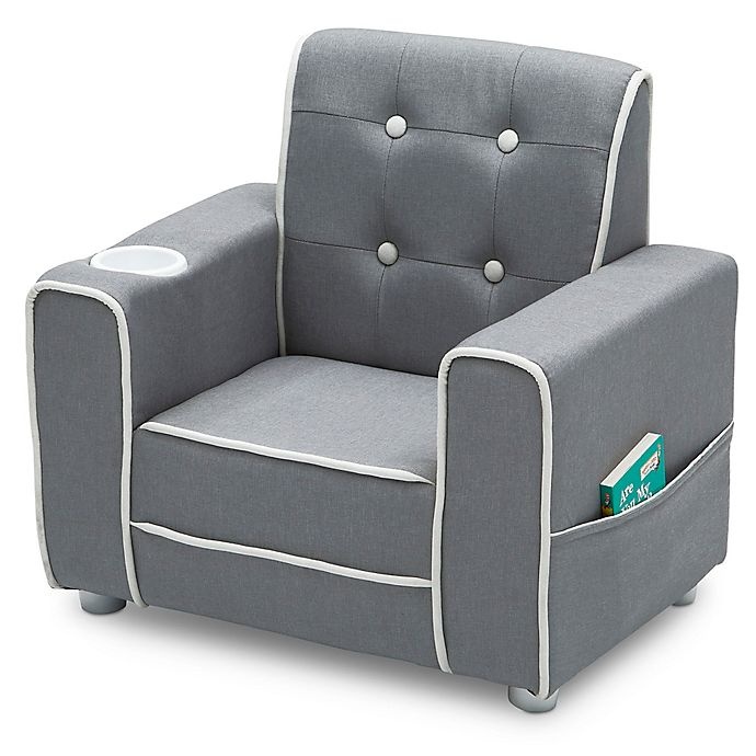 slide 7 of 7, Delta Children Chelsea Kids Upholstered Chair - Soft Grey, 1 ct