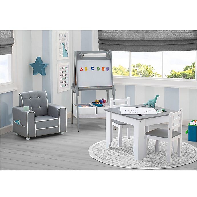 slide 3 of 7, Delta Children Chelsea Kids Upholstered Chair - Soft Grey, 1 ct