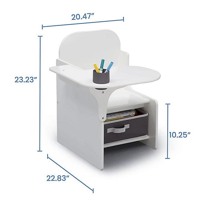 slide 2 of 6, Delta Children MySize Chair Desk with Storage Bin - Bianca White, 1 ct