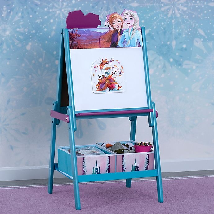 slide 2 of 6, Delta Children Frozen II Double-Sided Activity Easel with Storage, 1 ct