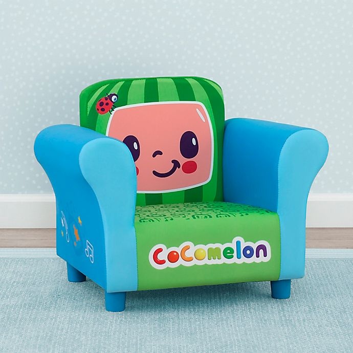 slide 3 of 7, Delta Children CoComelon Upholstered Kids Chair - Blue, 1 ct