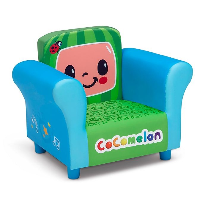 slide 4 of 7, Delta Children CoComelon Upholstered Kids Chair - Blue, 1 ct