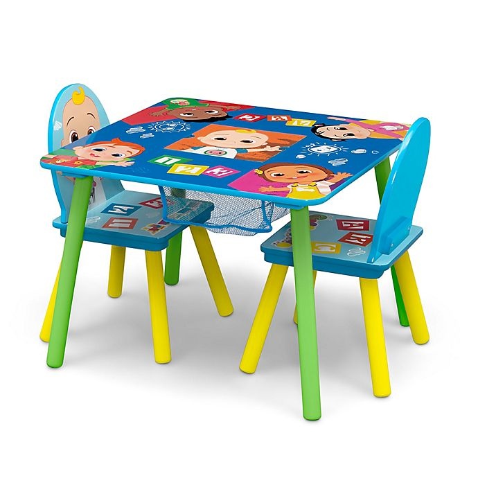 Delta Children CoComelon Table and Chair Set with Storage - Blue 3 ct