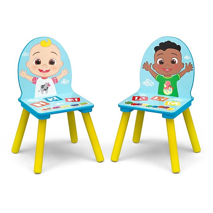 Delta Children CoComelon Table and Chair Set with Storage - Blue 3 ct