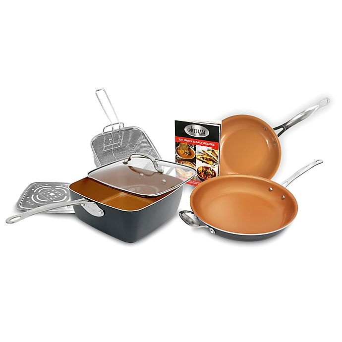 slide 1 of 2, As Seen on TV Gotham Steel Ti-Cerama Nonstick 9.5-Inch Deep Square Pan Set, 7 ct; 9.5 in