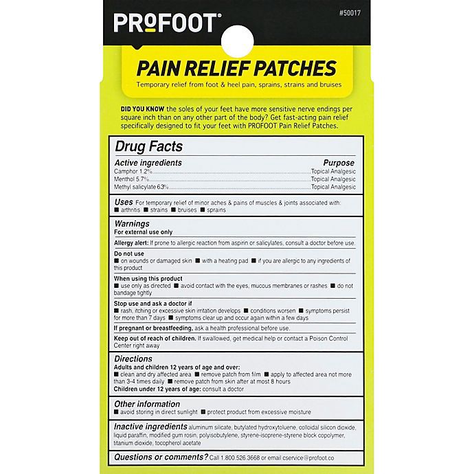 slide 3 of 3, PROFOOT Pain Relief Patches for Feet and Ankles, 6 ct