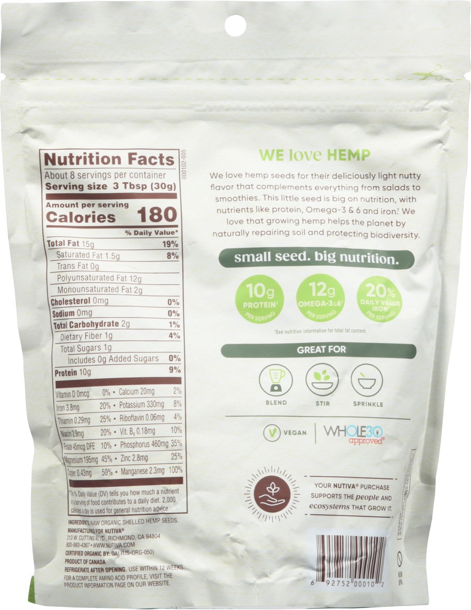 slide 7 of 9, Nutiva Organic Raw Shelled Hemp Seeds 8 oz, 8 oz