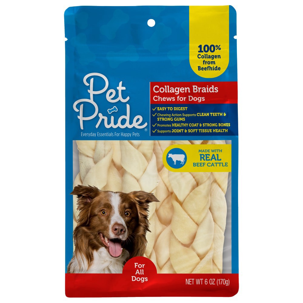 slide 2 of 2, Pet Pride Collagen Braids Dog Chews, 6 oz