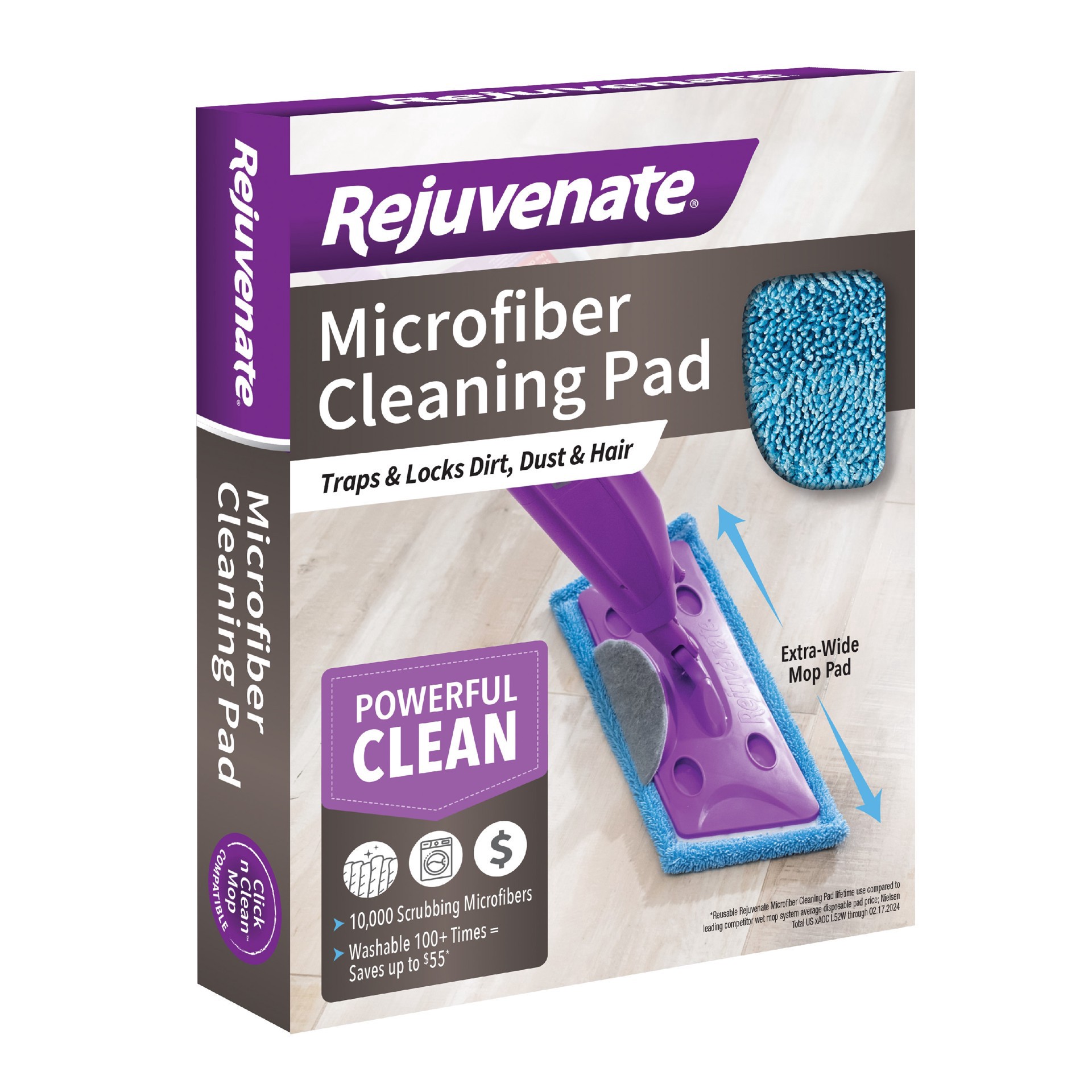 slide 1 of 6, Rejuvenate Click N Clean Microfiber Cleaning Pad Refill, 1 ct