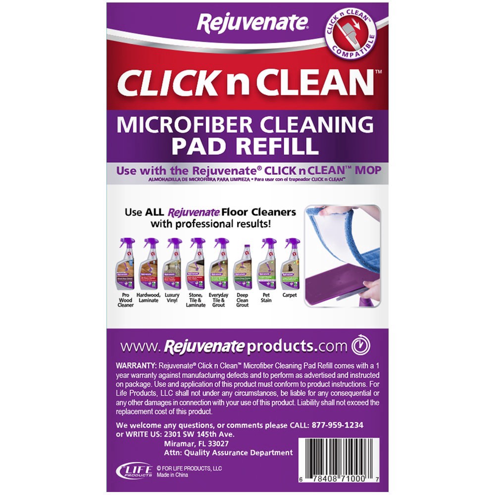 slide 2 of 6, Rejuvenate Click N Clean Microfiber Cleaning Pad Refill, 1 ct