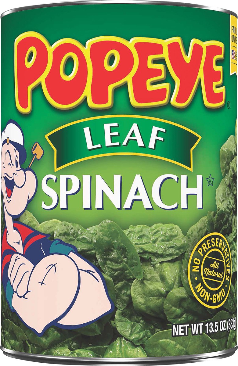 slide 1 of 5, Popeye Allens Popeye Spinach, 13.5 oz