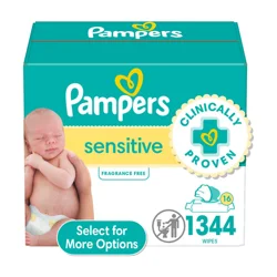 Pampers Baby Wipes Sensitive Perfume Free 16X Pop-Top Packs 1344 Count