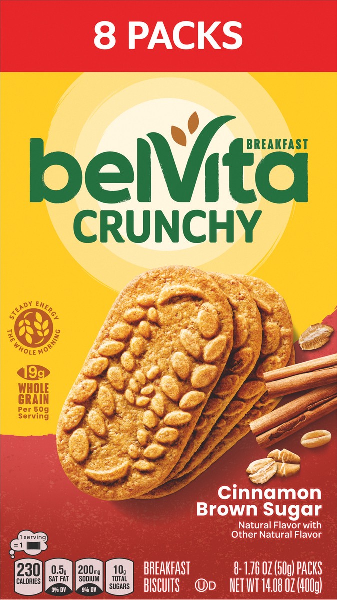 slide 6 of 9, belVita Cinnamon Brown Sugar Breakfast Biscuits, 8 Packs (4 Biscuits Per Pack), 8 ct