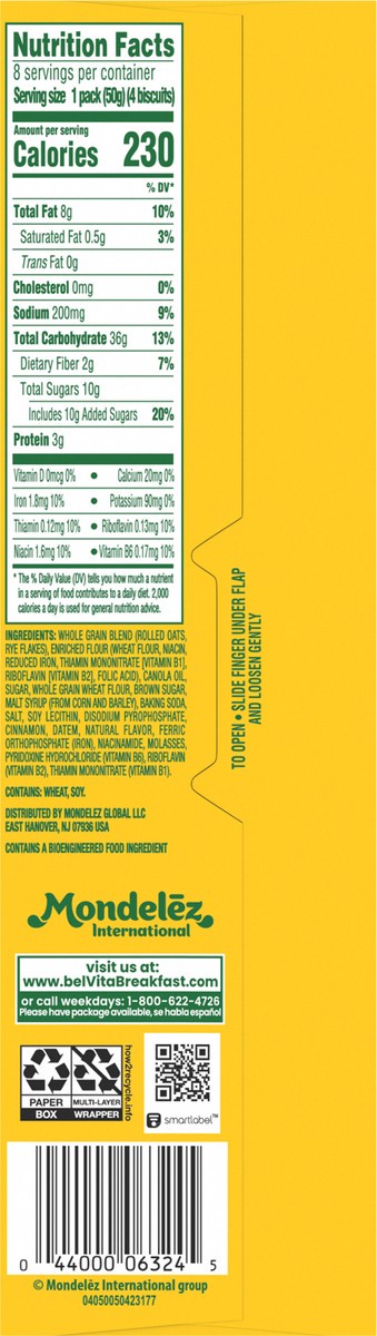 slide 8 of 9, belVita Cinnamon Brown Sugar Breakfast Biscuits, 8 Packs (4 Biscuits Per Pack), 8 ct