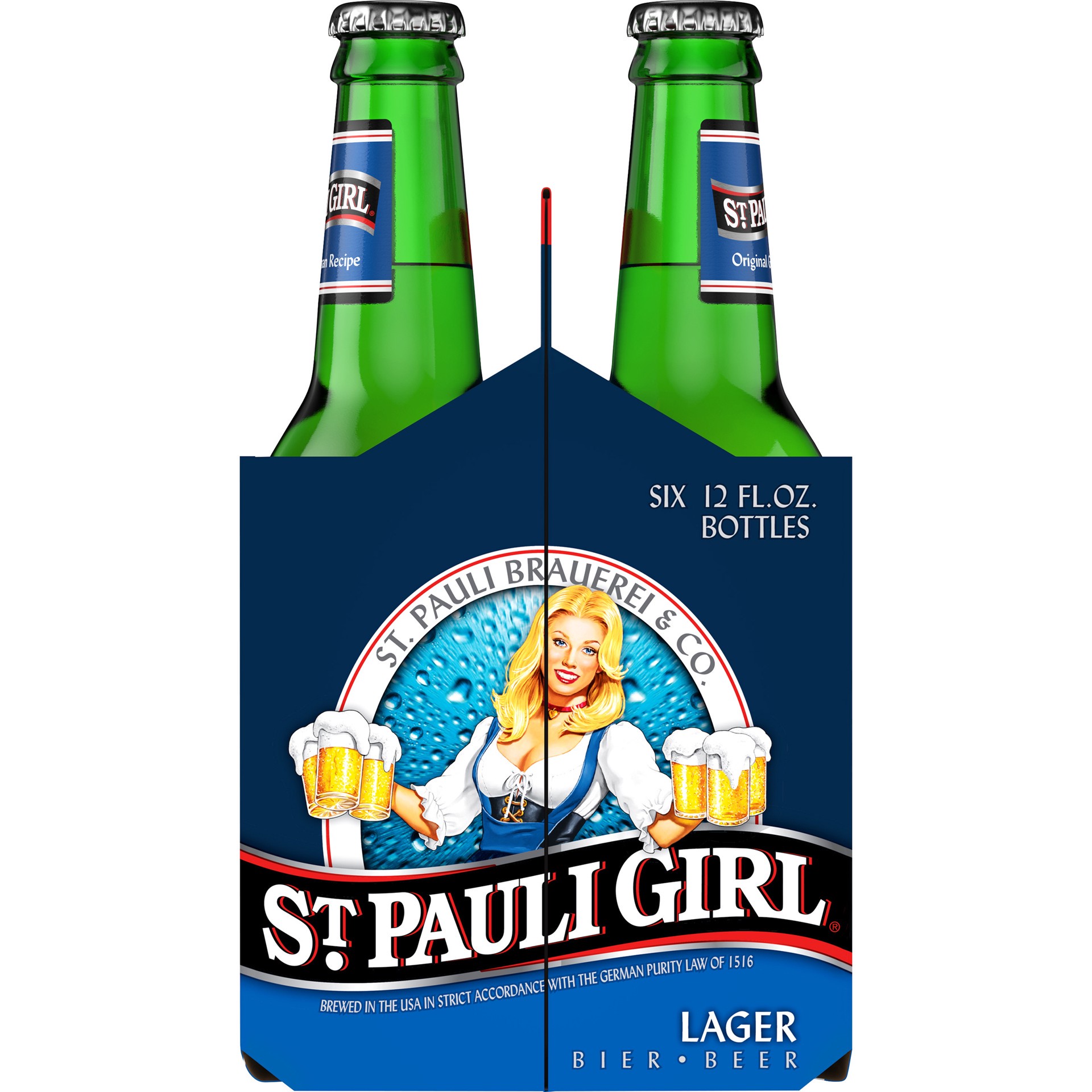 slide 2 of 4, Saint Pauli Girl Lager - Import St. Pauli Girl Lager, 6 Pack 12 fl. oz. Bottles, 4.9% ABV, 6 ct; 12 fl oz