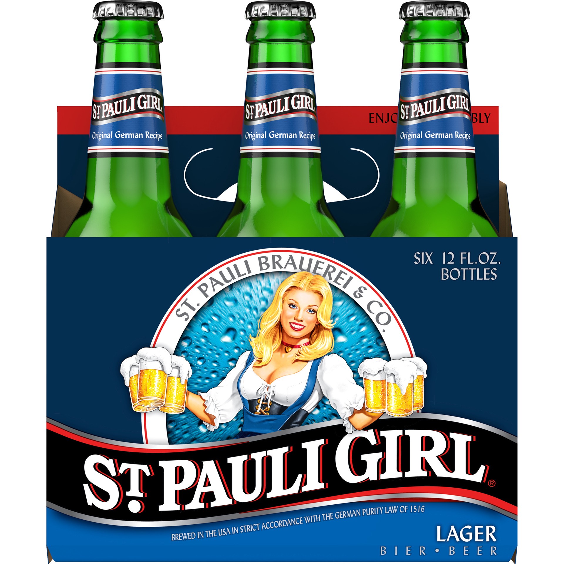 slide 3 of 4, Saint Pauli Girl Lager - Import St. Pauli Girl Lager, 6 Pack 12 fl. oz. Bottles, 4.9% ABV, 6 ct; 12 fl oz