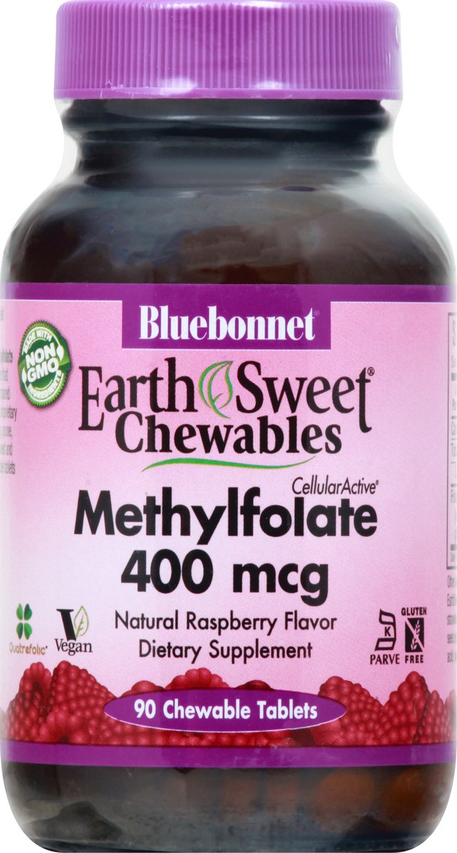 slide 1 of 12, Bluebonnet Nutrition Methylfolate 400 Mcg, 90 ct