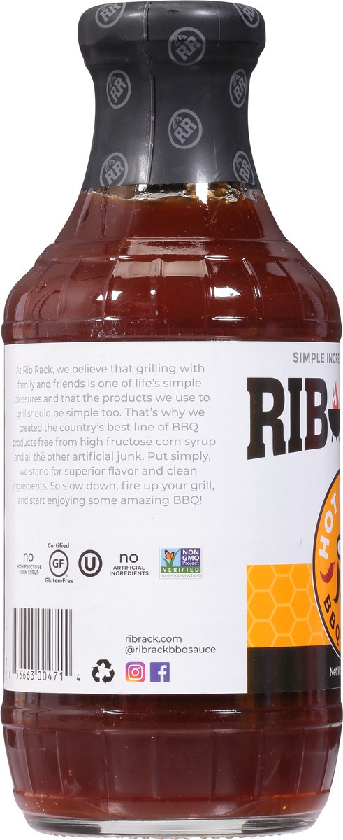 slide 7 of 14, Rib Rack Hot Honey BBQ Sauce 19 oz, 19 oz