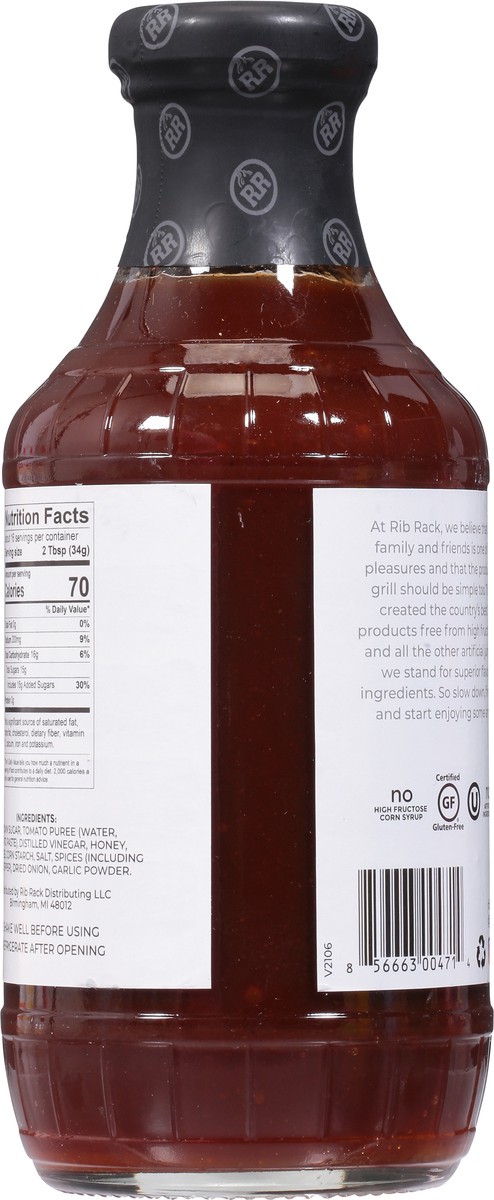 slide 3 of 14, Rib Rack Hot Honey BBQ Sauce 19 oz, 19 oz