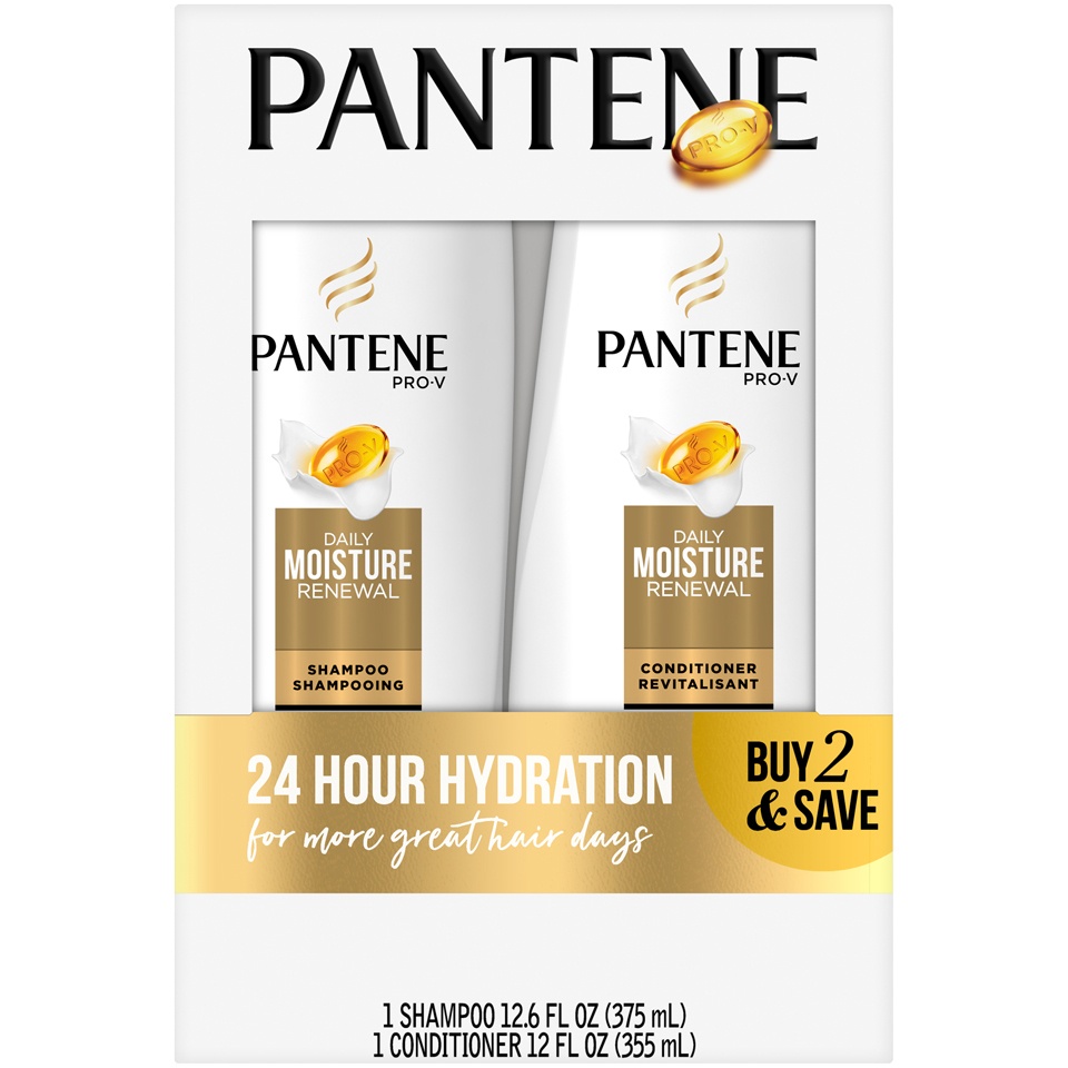 slide 1 of 5, Pantene Pro-V Daily Moisture Renewal Shampoo and Conditioner Bundle, 1 ct