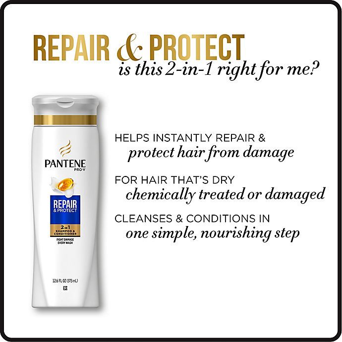 slide 2 of 5, Pantene Pro-V Repair And Protect 2 in 1 Shampoo And Conditioner, 12.6 fl oz