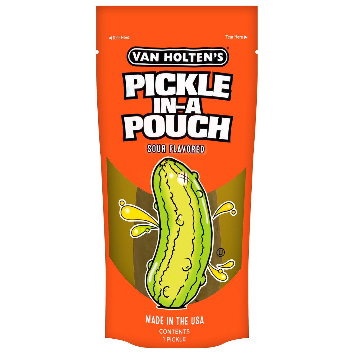 slide 1 of 12, Van Holten's Sour Flavored Pickle-in-a-Pouch 1 ea, 1 ct