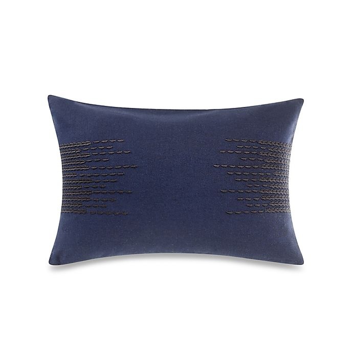 slide 1 of 1, Kenneth Cole Reaction Home Mineral Embroidered Oblong Throw Pillow - Navy, 1 ct
