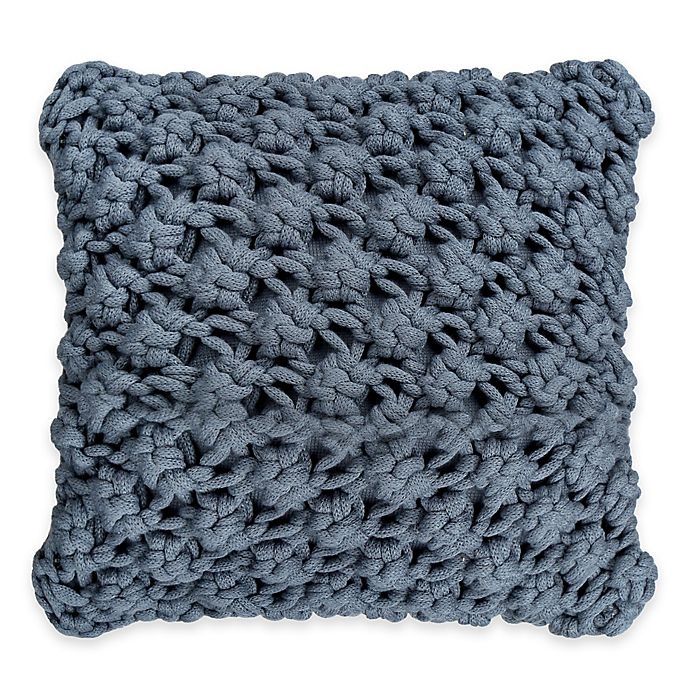 slide 1 of 1, Kenneth Cole Reaction Home Chunky Knit Square Throw Pillow - Blue, 1 ct