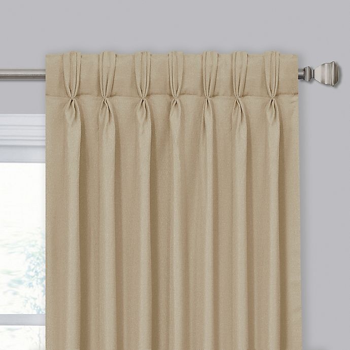 slide 1 of 3, Mariposa Pinch Pleat/Back Tab Window Curtain Panel - Gold, 108 in