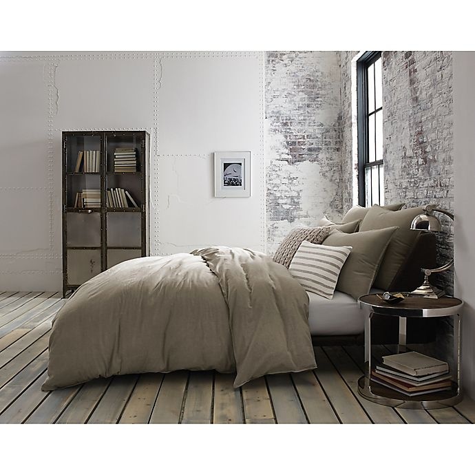 slide 1 of 1, Kenneth Cole Mineral Yarn-Dyed Full/Queen Duvet Cover - Stone, 1 ct