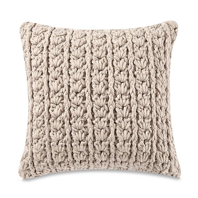slide 1 of 1, Kenneth Cole Mineral Yarn-Dyed Cable Knit Square Throw Pillow - Stone, 1 ct