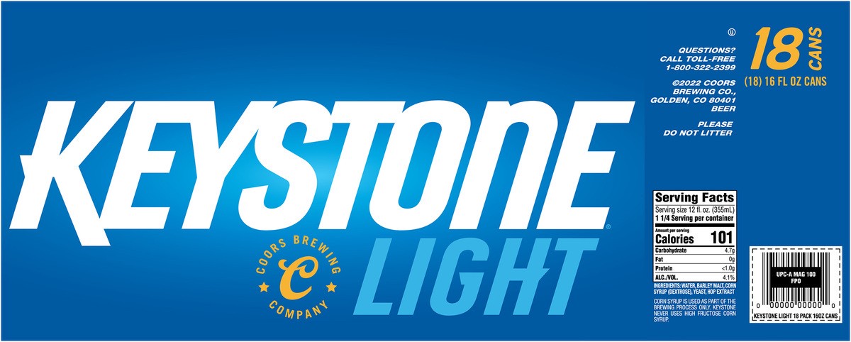 slide 7 of 9, Keystone Light Can, 18 ct; 16 fl oz