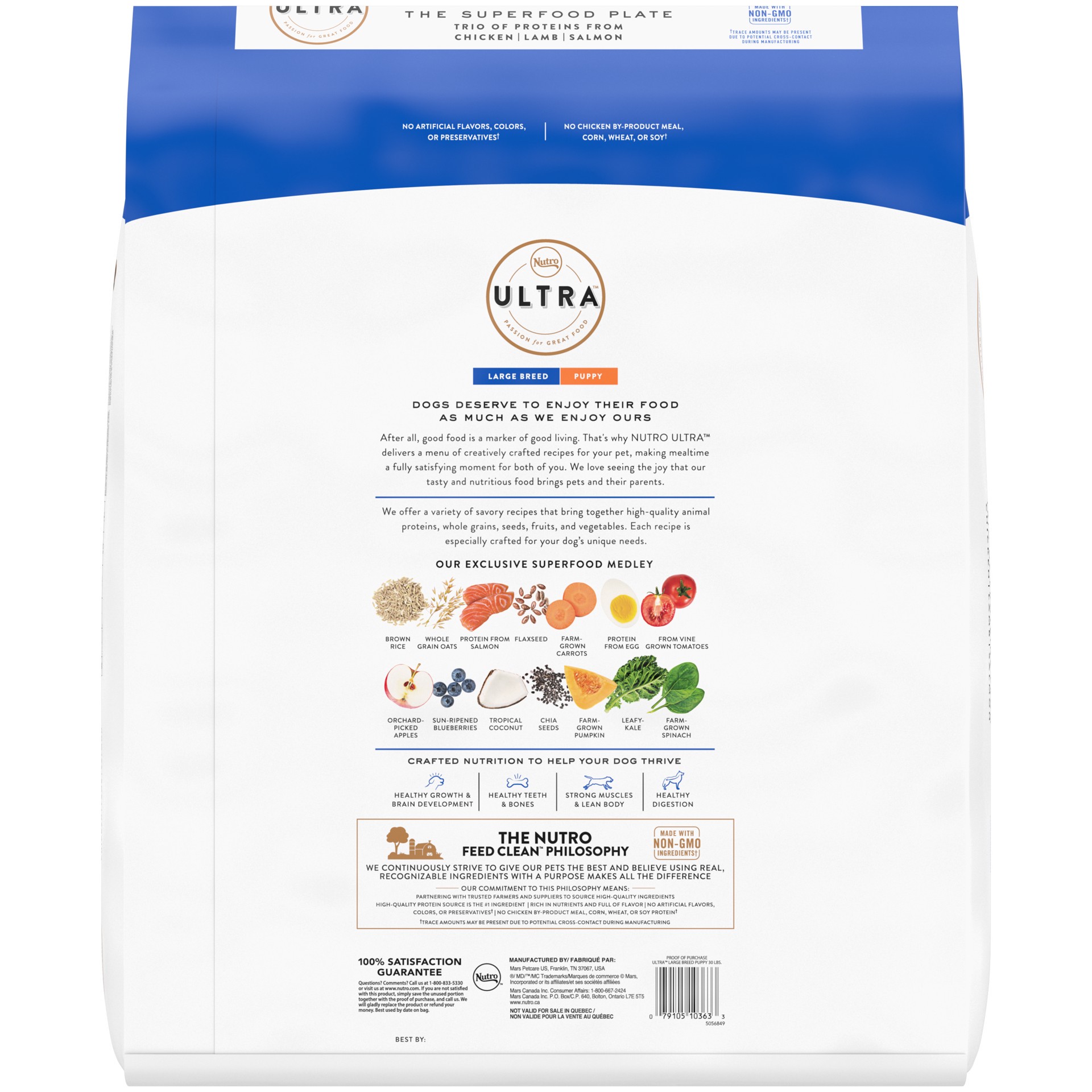 slide 2 of 5, Nutro Ultra Large Breed Puppy High Protein Natural Dry Dog Food With A Trio Of Proteins From Chicken, Lamb And Salmon, 30 Lb. Bag, 30 Lb