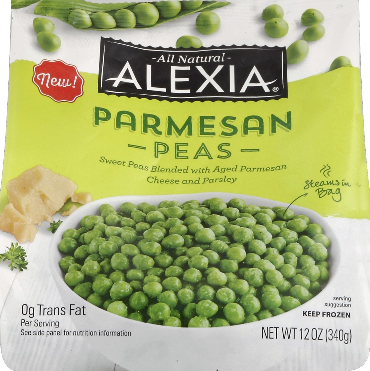 slide 5 of 5, Alexia Parmesan Peas, 12 oz