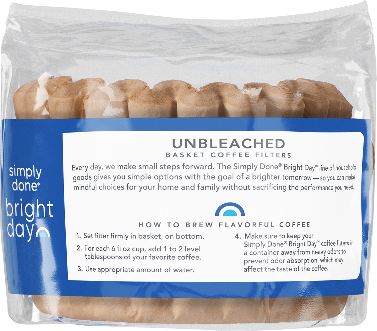 slide 6 of 11, Simply Done Bright Day Unbleached Basket Coffee Filters 100 ea, 100 ct